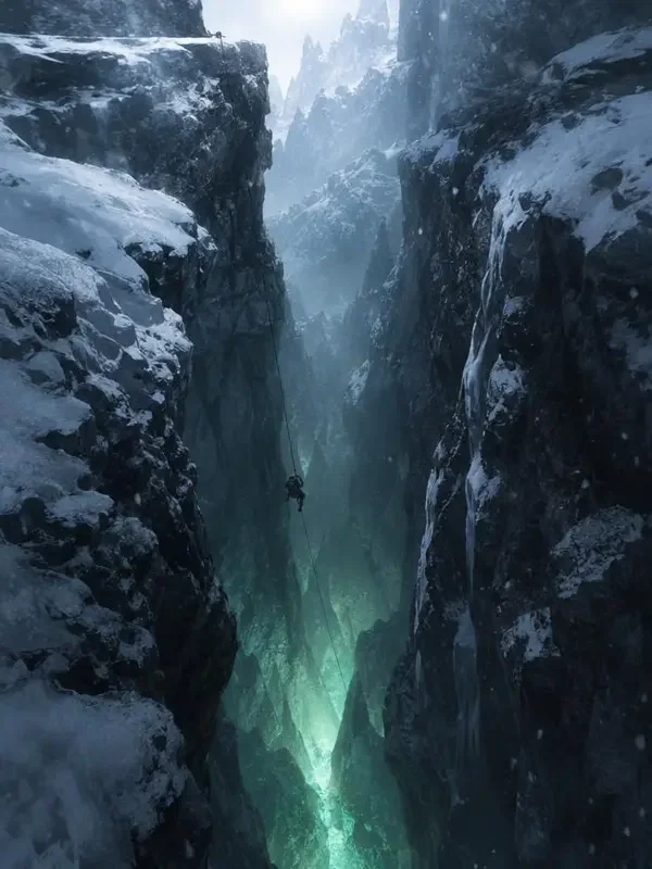 雪渊 作品封面，奇幻雪原、极地冒险题材，作者 沈墨雪